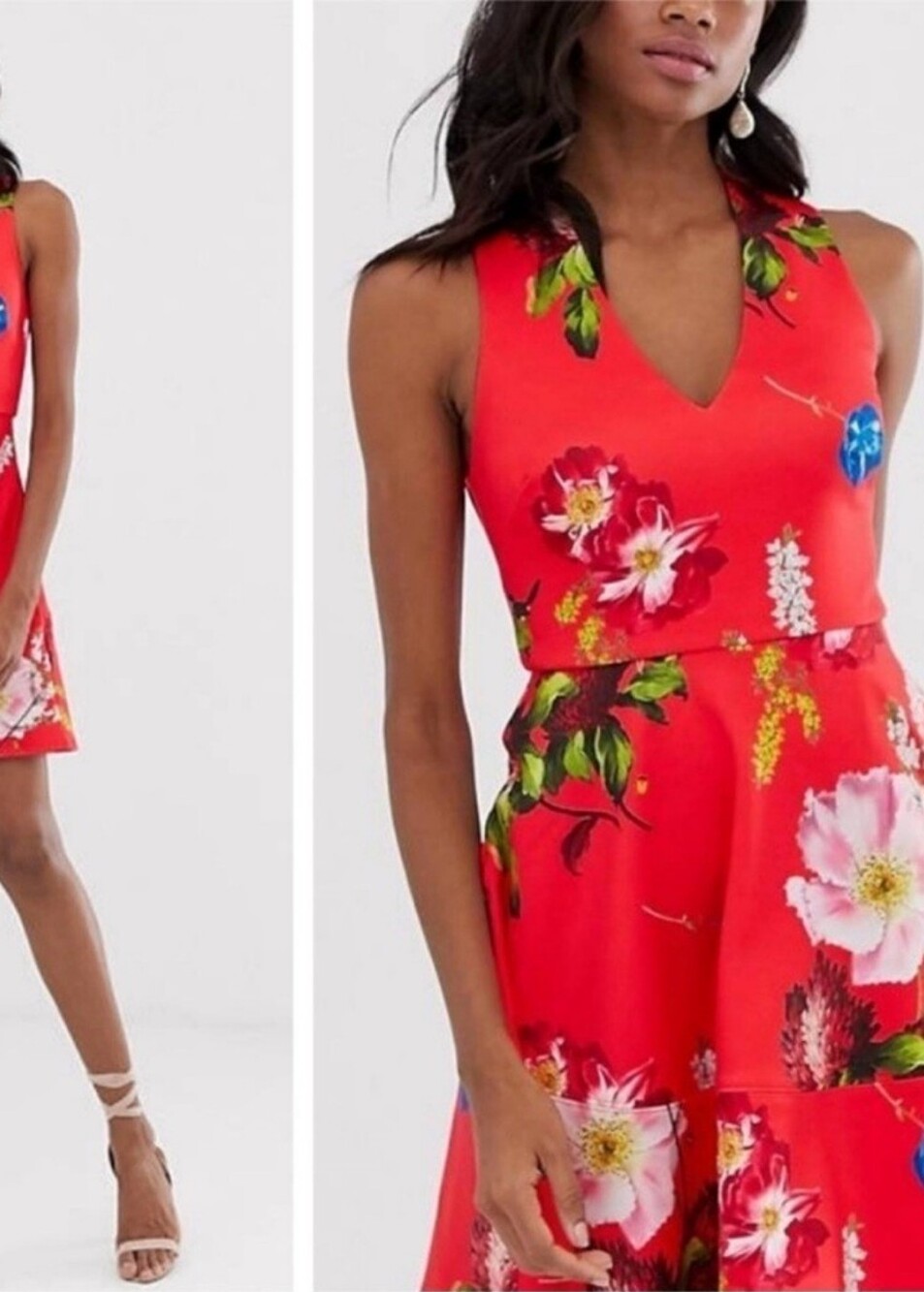 Ted Baker London Kinle Floral Skater Dress Berry Sundae Ted Size 5 = US 12 - Picture 7 of 14